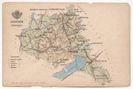 ** T3/T4 Veszprém Vármegye Térképe. Kiadja Károlyi Gy. / Map Of Veszprém County (szakadások / Tears) - Non Classificati