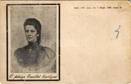 * T3 Ő Felsége Erzsébet Királyné (Sissi) Gyászlapja / Obituary Postcard Of Empress Elisabeth Of Austria (Sisi) (fa) - Non Classés