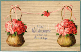 T2 1917 Viele Glückwünsche Zum Geburtstage / Születésnapi üdvözlet - Dombornyomott / Birthday Greeting - Embossed Litho - Non Classés