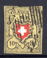 SCHWEIZ, 1850 Rayon II Gelb, Gestempelt - 1843-1852 Federal & Cantonal Stamps