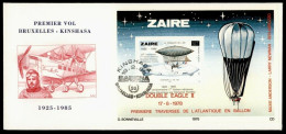 Zaire Belgisch Congo Belge COB BL59 Sur Enveloppe FDC 1985 SABENA - 1980-1989