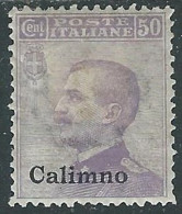 1912 EGEO CALINO EFFIGIE 50 CENT MH * - I29 - Aegean (Calino)