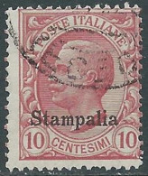 1912 EGEO STAMPALIA USATO EFFIGIE 10 CENT - I35-3 - Aegean (Stampalia)