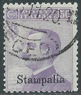 1912 EGEO STAMPALIA USATO EFFIGIE 50 CENT - I35-3 - Aegean (Stampalia)