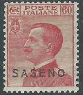 1923 SASENO EFFIGIE 60 CENT MH * - I29-8 - Saseno