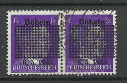 Germany Deutschland Lokalausgabe 1945 DÖBELN Michel 1 As Pair O Signed - Afgestempeld