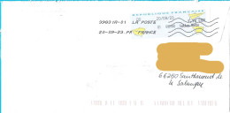 Enveloppe Utilisée à L'envers, Au Dos : Vignette Lisa Toshiba Adresse - Cartas & Documentos