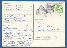 Deutschland; BRD; Postkarte; 10+50 Pf Wasserschloss Inzlingen Und Schloss Glücksburg; 1986; Bild2 - Cartes Postales - Oblitérées