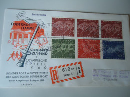 GERMANY  REGISTERED COVER   OLYMPIC GAMES ROME 1960 - Estate 1960: Roma