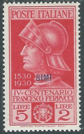 1930 EGEO SIMI FERRUCCI 5 LIRE MH * - I45-6 - Egée (Simi)