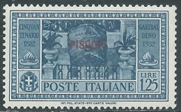 1932 EGEO PISCOPI GARIBALDI 1,25 LIRE MNH ** - I45-9 - Egée (Piscopi)