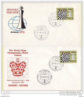 Islanda, Iceland  -  Chess, Echecs- Reykjavik 1972- Spassky -Fischer  2 FDC - FDC