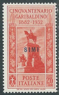 1932 EGEO SIMI GARIBALDI 2,55 LIRE MNH ** - I31-4 - Aegean (Simi)