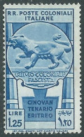 1933 EMISSIONI GENERALI CINQUANTENARIO ERITREO 1,25 LIRE MH * - I30-7 - Amtliche Ausgaben