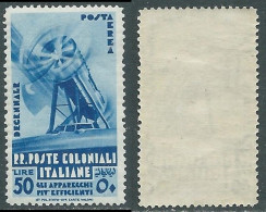 1933 EMISSIONI GENERALI POSTA AEREA DECENNALE 50 LIRE MNH ** - I30-9 - General Issues