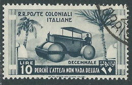 1933 EMISSIONI GENERALI USATO DECENNALE 10 LIRE - I30-10 - Amtliche Ausgaben