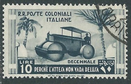 1933 EMISSIONI GENERALI USATO DECENNALE 10 LIRE - I30-10 - General Issues