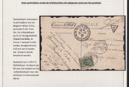 DDFF 373 -- RARE Taxation En Zone Non Occupée - POLLINCHOVE 1916 S/ Carte-Vue France - Pas Déposée Au Guichet - Zone Non Occupée