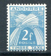 ANDORRE- Taxe Y&T N°34- Neuf Avec Charnière * - Unused Stamps