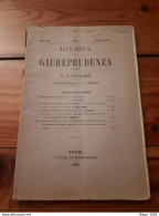 1889 - TRANI - RIVISTA DI GIUREPRUDENZA - G.A. PUGLIESE - DIRITTO - LIBRO - Recht Und Wirtschaft