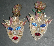 Ancien Bijou D'artiste "CAPRICIEUX Paris", Boucles D'Oreilles Zoomorphe - Aretes