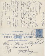 NEW ZEALAND 1895 POSTCARD SENT TO FIELDING - Storia Postale