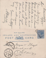 NEW ZEALAND 1895 POSTCARD SENT TO FIELDING - Briefe U. Dokumente