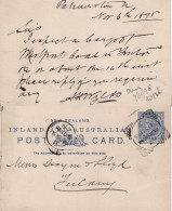 NEW ZEALAND 1895 POSTCARD SENT TO FIELDING - Storia Postale