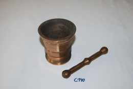 C140 Ancien Mortier Et Pilon En Bronze - Pharmacie - Fonderie Haine - Medical & Dental Equipment
