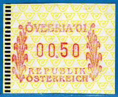 2001 Österreich Austria Automatenmarken ATM 5 "ÖVEBRIA 01" 00.50S Postfrisch / Frama Vending Machine - Machine Labels [ATM]