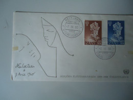 ICELAND   COVER 1960 REGUGEES - Réfugiés