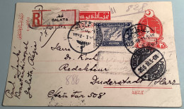 Turkey GALATA 1918 Scarce REGISTERED & CENSORED Postal Stationery Card>Duderstadt Harz - Ganzsachen