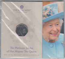 UK 50p Platinum Jubilee - BUNC Coin Royal Mint Presentation Pack - 50 Pence