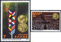 133120 MNH GRECIA 1979 ENTRADA DE GRECIA EN EL MERCADO COMUN Y PRIMERAS ELECCIONES PARA EL PARLAMENTO EUROPEO - Neufs