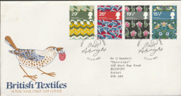 Great Britain   .   1981   .  "British Textiles"   .   First Day Cover - 4 Stamps - 1981-1990 Dezimalausgaben