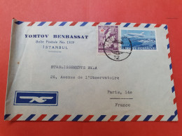 Turquie - Enveloppe De Istanbul Pour Paris En 1949 - D 510 - Lettres & Documents