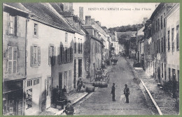 CPA Vue Rare - CREUSE - BENEVENT L'ABBAYE - RUE D'HERSE - Animation, Commerces - Cachet De L'Hôpital-Hospice Au Dos - Benevent L'Abbaye