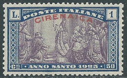 1925 CIRENAICA ANNO SANTO 1 LIRA MNH ** - I41-4 - Cirenaica