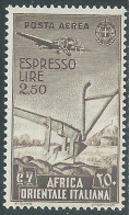 1938 AFRICA ORIENTALE ITALIANA ESPRESSO AEREO SOGGETTI VARI 2,50 LIRE MNH ** I43 - Italienisch Ost-Afrika