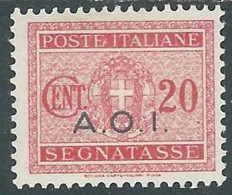 1939-40 AFRICA ORIENTALE ITALIANA SEGNATASSE 20 CENT MH * - I43-9 - Africa Orientale Italiana