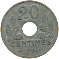 FRANCE 20 CENTIMES 1942 #s088 0193 - 20 Centimes