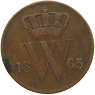 NETHERLANDS 1 CENT 1863 #s084 0435 - 1849-1890: Willem III.