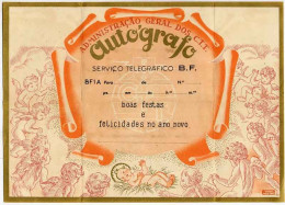 Portugal Entier Télégramme Nöel Nativité Anges Telegram Christmas Natitivy Angels - Covers & Documents