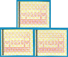 1988 Österreich Austria Automatenmarken ATM 2.1 D Rotlila / Satz S3 5.00/5.50/6.00 Postfrisch / Frama Vending Machine - Machine Labels [ATM]