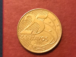 Münze Münzen Umlaufmünze Brasilien 25 Centovos 2005 - Brazil