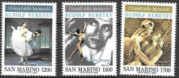 SAN MARINO - 1989 - DANZA NUREYEV - SERIE 3 VALORI - NUOVA MNH** (YVERT 1218\20- MICHEL 1424\6 - SS 1285\7) - Lettres & Documents