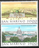 SAN MARINO - 1989 - GRANDI CITTA' -WASHINGTON - DITTICO 2 VALORI - NUOVO MNH** (YVERT 1224\5- MICHEL 1431\2 - SS 1268\9) - Neufs