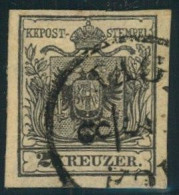 1850, 2 Kreuzer Handpapier, Vollrandiges Kabinettstück - Oblitérés