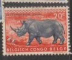 1959 BELGIAN CONGO  STAMP USED On Fauna/Mammals/white Rhinoceros(Ceratotherium Simum ) - Rhinoceros