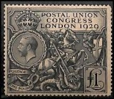1929 Great Britain King George V, 1 Pound Stamp, - Ungebraucht